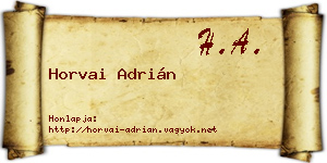 Horvai Adrián névjegykártya