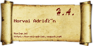 Horvai Adrián névjegykártya